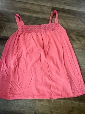 Old Navy Coral Pink Crochet-Trim Tank Top